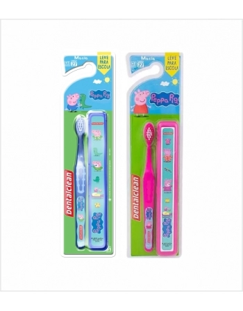 ESCOVA DENTAL INFANTIL PEPPA PIG C/ ESTOJO EXTRA MACIA DENTALCLEAN