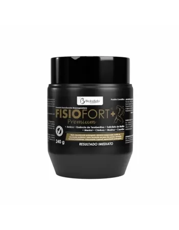 POMADA MASSAGEADORA FISIOFORT PREMIUM POTE 240G PRETA