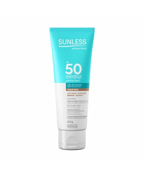 PROTETOR SOLAR FACIAL FPS50 C/ BASE BRONZE 60G SUNLESS