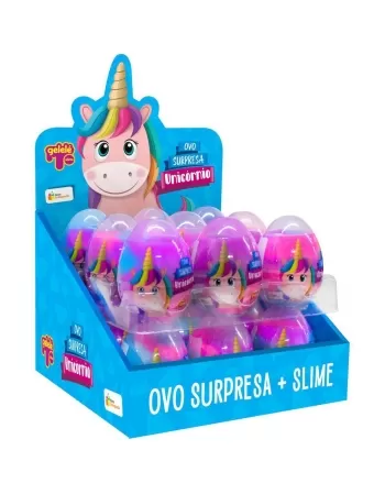 SLIME GELELE OVO SURPRESA UNICORNIO DISPLAY 98G C/18