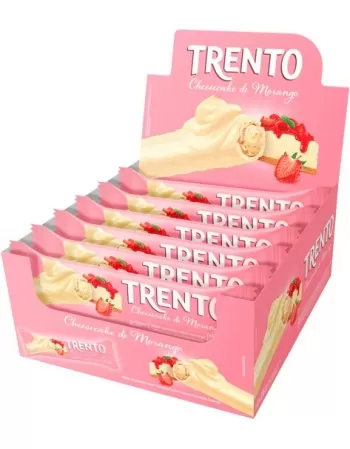 WAFER TRENTO CHEESECAKE DE MORANGO DISPLAY C/16UNX32G