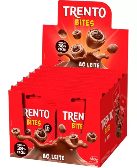 WAFER TRENTO BITES AO LEITE DISPLAY C/12UNX40G