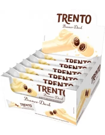 WAFER TRENTO CHOCOLATE BRANCO DARK DISPLAY C/16UNX32G