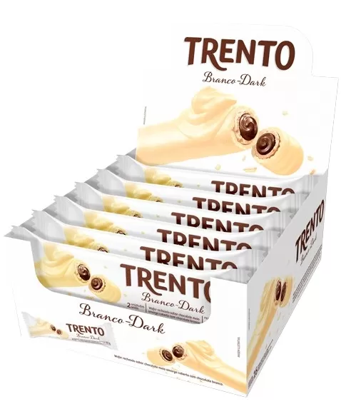 WAFER TRENTO CHOCOLATE BRANCO DARK DISPLAY C/16UNX32G