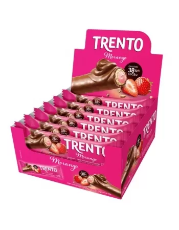 WAFER TRENTO MORANGO DISPLAY C/16UNX32G