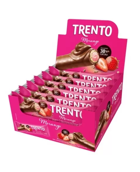 WAFER TRENTO MORANGO DISPLAY C/16UNX32G