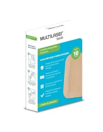 CURATIVO TRANSPARENTE EXTRA GRANDE C/10UN MULTILASER