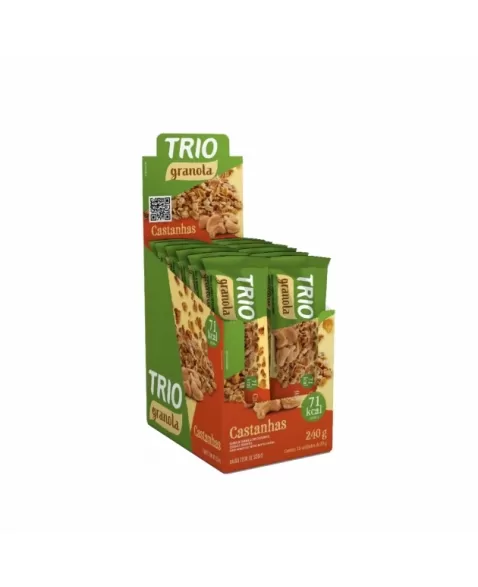 BARRA DE CEREAL TRIO GRANOLA CASTANHA C/12