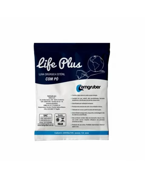 LUVA CIRURGICA ESTERIL LIFE PLUS TAM 6,5 1 PAR LEMGRUBER