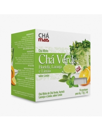 CHA C/10 SACHES CHA VERDE HORTELA LARANJA E LIMAO 11G