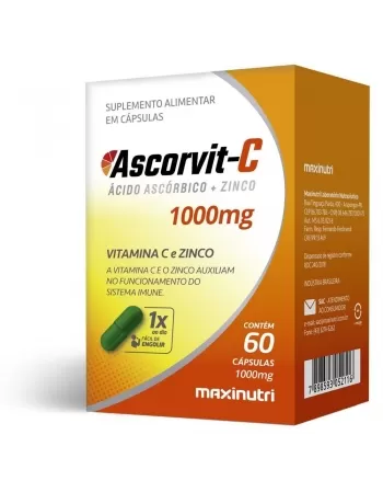 ASCORVIT-C 1000MG C/60 CAPS (VITAMINA C+ZINCO)
