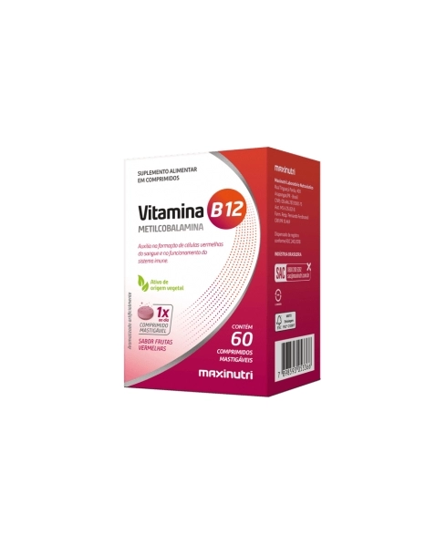 VITAMINA B12 (METILCOBALAMINA) - CX C/ FRASCO 60 COMP MASTIGÁVEIS