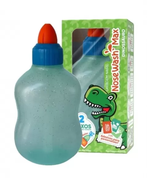 DISPOSITIVO NOSEWASH MAX P/ LAVAGEM NASAL 240ML - DINOSSAURO