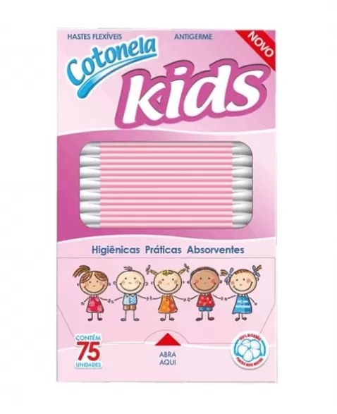 HASTES FLEXIVEIS COTONELA KIDS C/75 ROSA