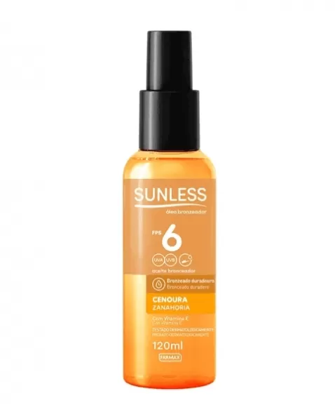 OLEO BRONZEADOR CENOURA FPS6 SUNLESS 120ML