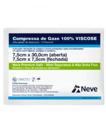 COMPRESSA DE GAZE VISCOSE C/10 13FIOS NEVE