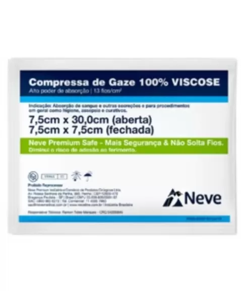 COMPRESSA DE GAZE VISCOSE C/10 13FIOS NEVE