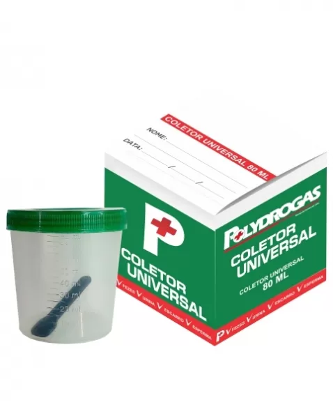 COLETOR UNIVERSAL 80ML (CAIXA) POLYDROGAS