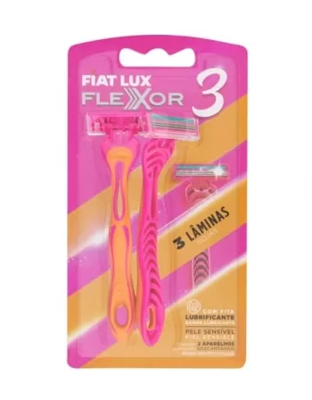 APARELHO DE BARBEAR DESCARTAVEL C/3 LAM. BLISTER DE 2 ROSA FIAT LUX