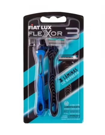 APARELHO DE BARBEAR DESCARTAVEL C/3 LAM. BLISTER DE 2 AZUL FIAT LUX