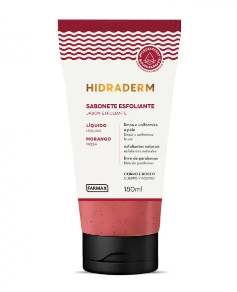 SABONETE LIQUIDO ESFOLIANTE MORANGO 180ML HIDRADERM..