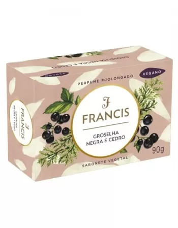 SABONETE BARRA VEGETAL GROSELHA NEGRA E CEDRO 90G FRANCIS