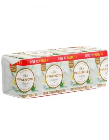 PACK SABONETE BARRA SEDUÇÃO LÍRIO LEVE 12 PAGUE 11 85G FRANCIS