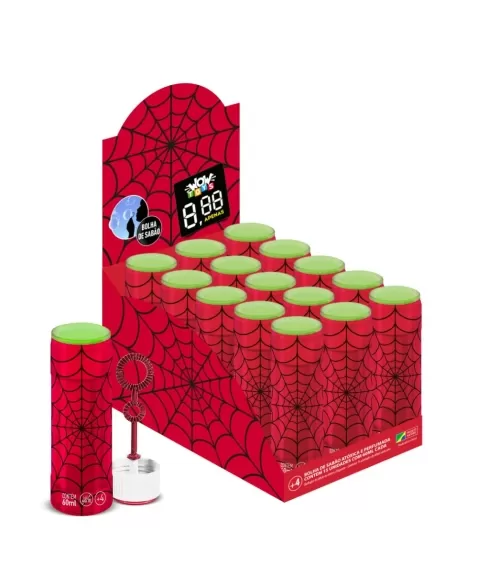 BOLHA DE SABAO 60ML TEMA TEIA BR FESTAS