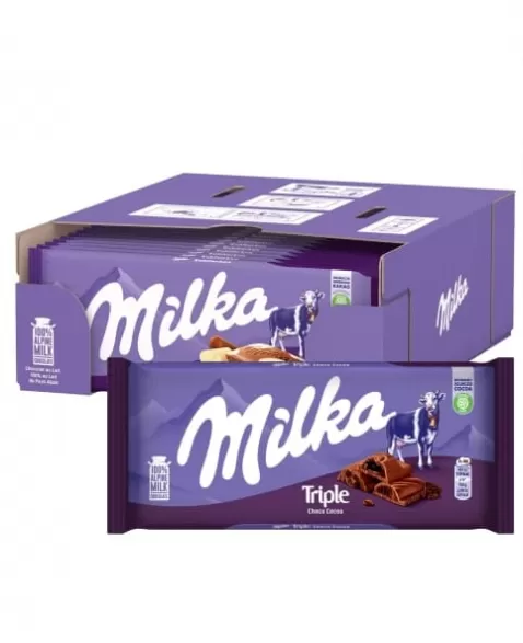 CHOCOLATE BARRA TRIPLE COCOA TRIPLO CACAU DISPLAY C/20X90G MILKA