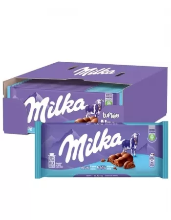 CHOCOLATE BARRA BUBBLY ALPINE AO LEITE AERADO DISPLAY C/14X90G MILKA