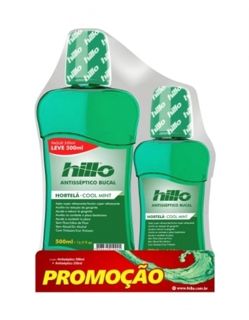 PACK ANTISSEPTICO BUCAL HORTELA 500ML+250ML HILLO