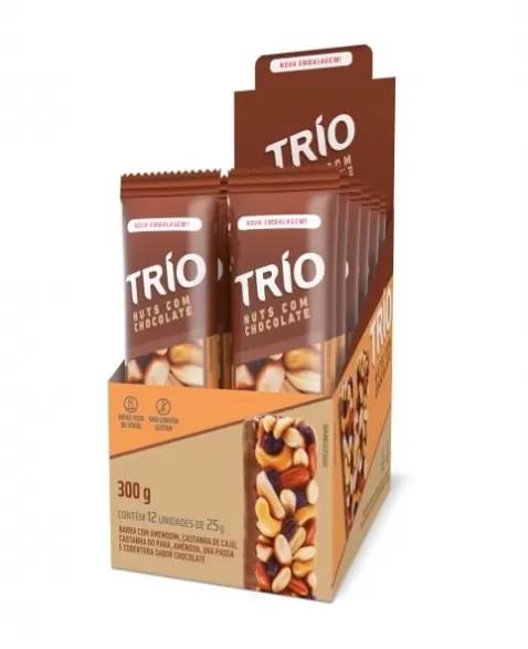 BARRA DE CEREAL TRIO NUTS CHOCOLATE C/12