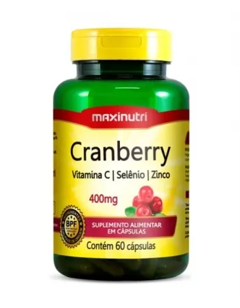 CRANBERRY + VIT C E ZINCO C/60 CAPS MAXINUTRI.