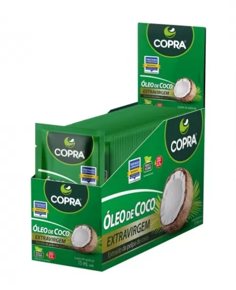 OLEO DE COCO EXTRA VIRGEM 15ML DISPLAY C/40 SACHES COPRA