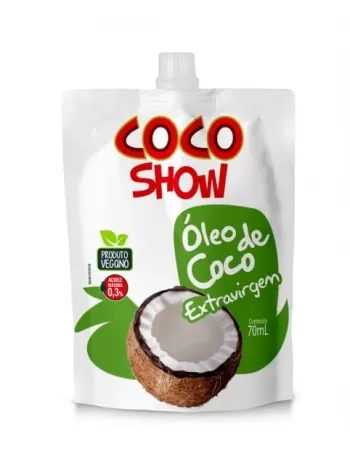 OLEO DE COCO EXTRA VIRGEM STAND POUCH 70ML COCO SHOW COPRA