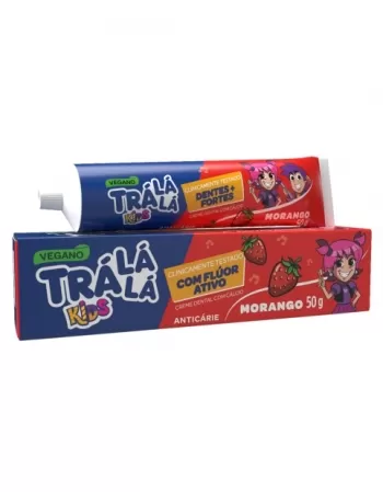 CREME DENTAL TRALALA MORANGO C/ FLUOR 50G