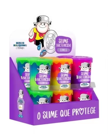 SLIME GELELE BACTERICIDA MENINO MALUQUINHO CORES DISPLAY C/12