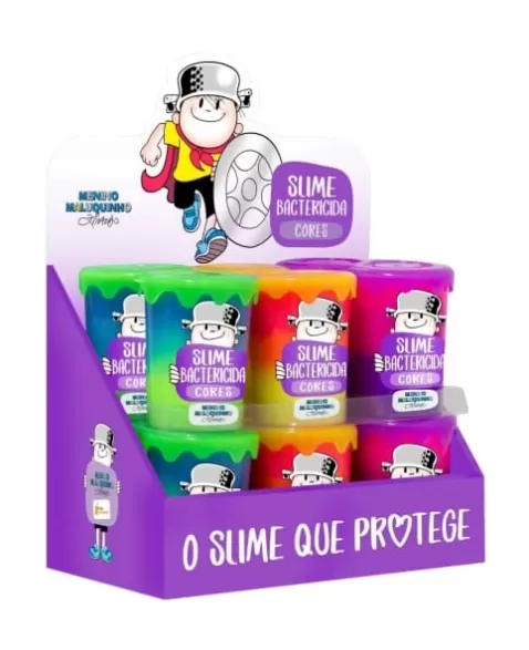 SLIME GELELE BACTERICIDA MENINO MALUQUINHO CORES DISPLAY C/12