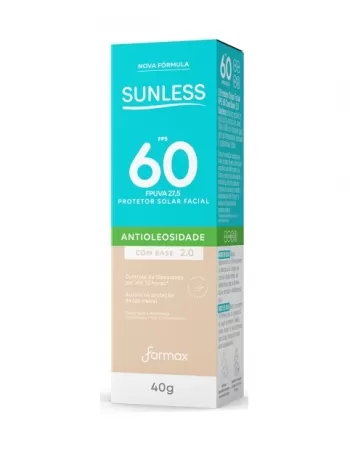 PROTETOR SOLAR FACIAL FPS60 2.0 SUNLESS 40G