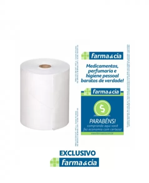 BOBINA TERMICA BRANCA 80MMX40M CUPOM FISCAL FARMAECIA