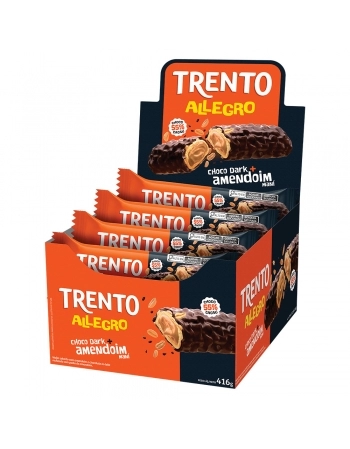 WAFER TRENTO ALLEGRO CHOCO DARK AMENDOIM DISPLAY C/16UNX26G