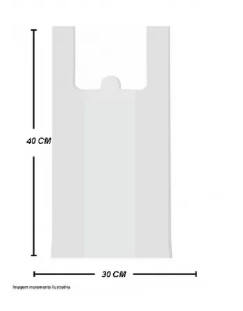 SACOLA PLASTICA LISO BRANCO ALTA DENSIDADE 30X40 FABRIPLAS