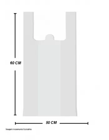 SACOLA PLASTICA LISO BRANCO ALTA DENSIDADE 50X60 C/500 FABRIPLAS