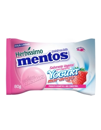 SABONETE VEGETAL HERBÍSSIMO MENTOS 80G YOGURT MORANGO