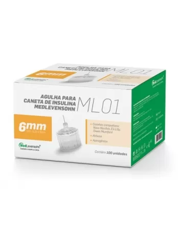 AGULHA P/ CANETA DE INSULINA ML-01 6MM 31G MEDLEVENSOHN