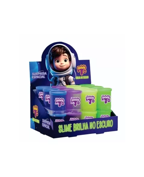 GELELE SLIME POTE BRILHA NO ESCURO 110G DISPLAY C/24