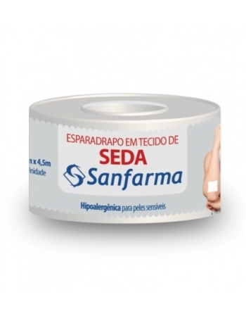 ESPARADRAPO TECIDO DE SEDA 25MMX 4,5 BRANCO SANFARMA