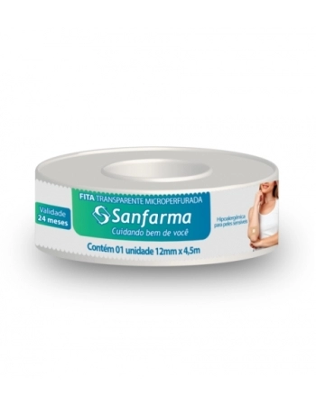 FITA TRANSPARENTE MICROPERFURADA 12MM X 4,5M SANFARMA