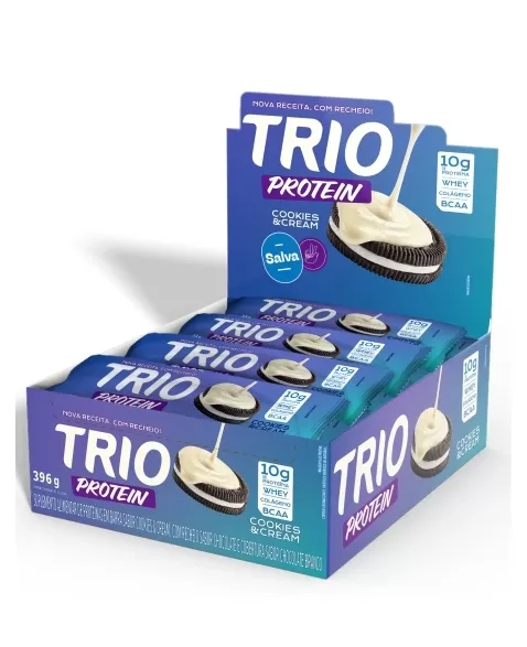 BARRA PROTEIN TRIO COOKIES E CREAM 33G C/12