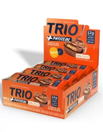 BARRA PROTEIN TRIO CRISP PASTA DE AMENDOIM 40G C/12